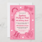 Pretty in Pink Birthday Party for Girls Kaart (Voorkant)