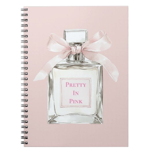 Pretty in Pink Blush Bow Parfumfles Notitieboek (Voorkant)