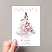 Pretty in Pink Bridal Shower Invitation  Acryl Uitnodigingen (Insitu (Draagbaar))