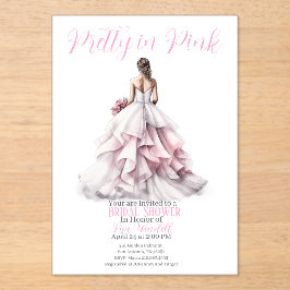 Pretty in Pink Bridal Shower Invitation  Acryl Uitnodigingen