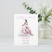 Pretty in Pink Bridal Shower Invitation  Briefkaart (Staand voorkant)