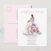 Pretty in Pink Bridal Shower Invitation  Briefkaart (Voorkant / Achterkant)