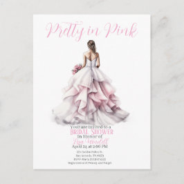 Pretty in Pink Bridal Shower Invitation  Briefkaart