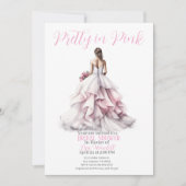 Pretty in Pink Bridal Shower Invitation  Kaart (Voorkant)