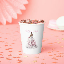 Pretty in Pink Bridal Shower Paper Cups Papieren Bekers