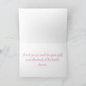 Pretty in Pink Bridal Shower Thank You Card Bedankkaart (Binnen)