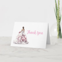 Pretty in Pink Bridal Shower Thank You Card