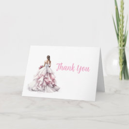 Pretty in Pink Bridal Shower Thank You Card Bedankkaart