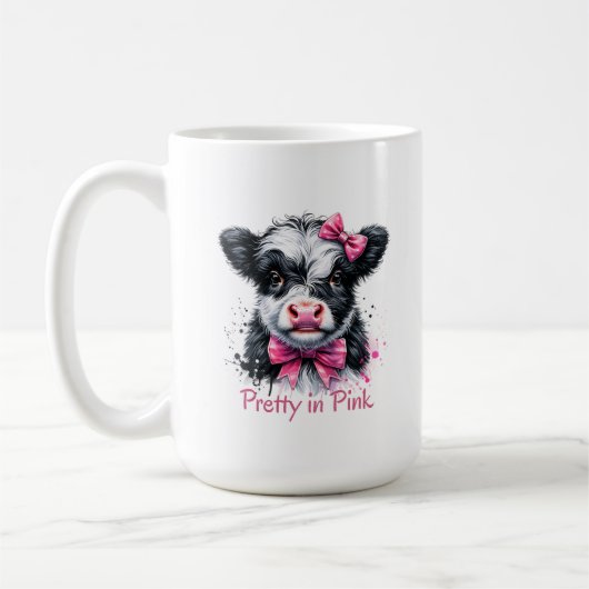 Pretty in Pink Cow Koffiemok (Links)