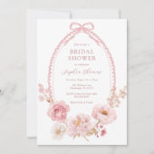 Pretty in Pink Floral Bridal Shower Kaart (Voorkant)