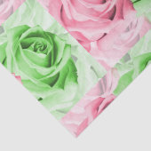 Pretty in Pink & Green Rose Tissue Wrap Tissuepapier (Detail)