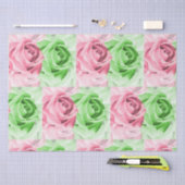 Pretty in Pink & Green Rose Tissue Wrap Tissuepapier (Craft)