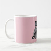 Pretty in Pink Grey Cat Koffiemok (Links)