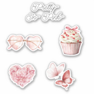 Pretty in Pink Hart Zonnebril  Sticker