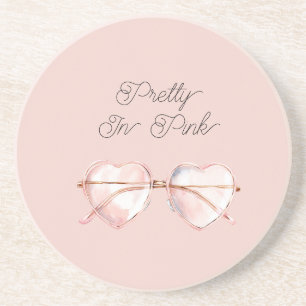 Pretty in Pink Hart Zonnebril Zandsteen Onderzetter