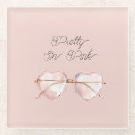 Pretty in Pink Heart Sunglasses  Glazen Onderzetter<br><div class="desc">Pretty in Pink Heart Sunglasses</div>