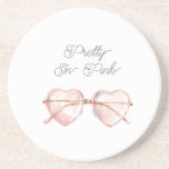 Pretty in Pink Heart Sunglasses on White Zandsteen Onderzetter<br><div class="desc">Pretty in Pink Heart Sunglasses on white</div>