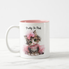Pretty in Pink – Kitten Mug Tweekleurige Koffiemok