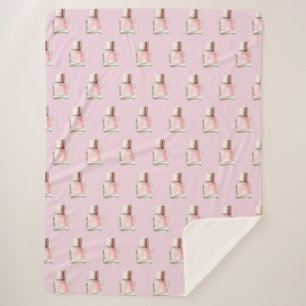 Pretty in Pink Nagellak Bruidsuitnodiging Sherpa Deken