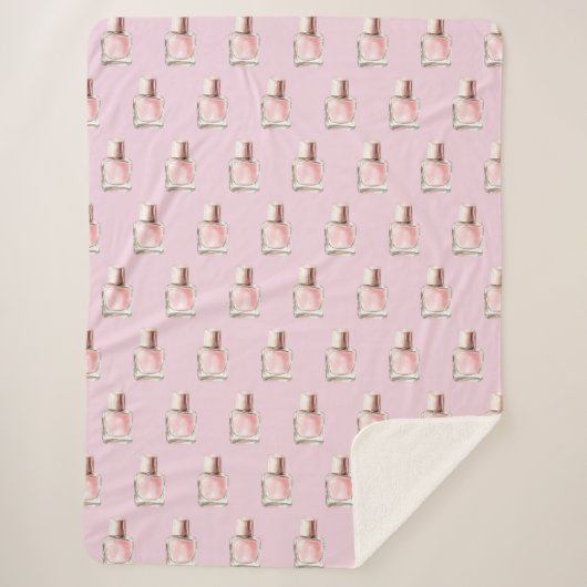 Pretty in Pink Nail Polish Bridal Shower Sherpa Deken (Voorkant)