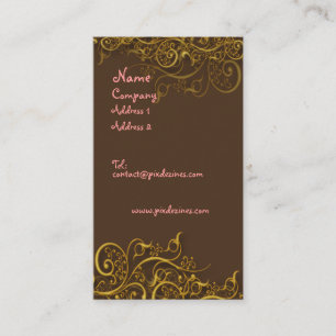 Pretty in Pink op chocolade met wervelingen profie Visitekaartje