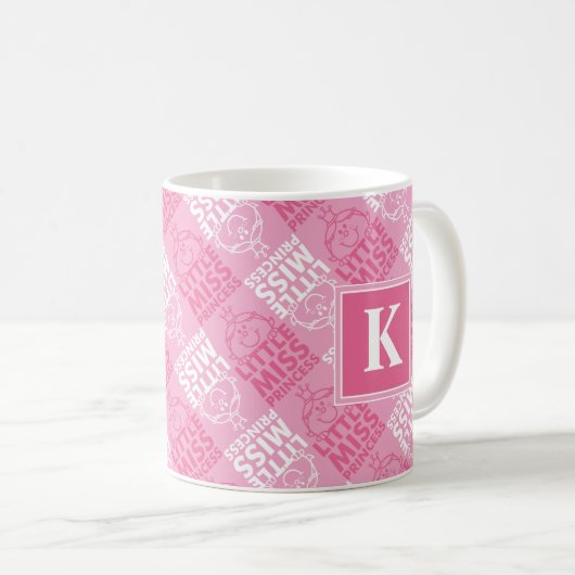 Pretty In Pink Pattern | Monogram Koffiemok (Voorkant rechts)
