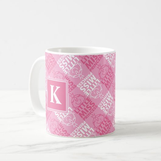 Pretty In Pink Pattern | Monogram Koffiemok (Voorkant links)