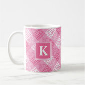 Pretty In Pink Pattern | Monogram Koffiemok (Links)