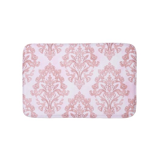 Pretty in Pink Victorian Damask Watercolor Pattern Badmat (Voorkant)