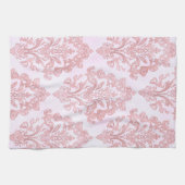 Pretty in Pink Victorian Damask Watercolor Pattern Theedoek (Horizontaal)