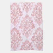 Pretty in Pink Victorian Damask Watercolor Pattern Theedoek (Verticaal)