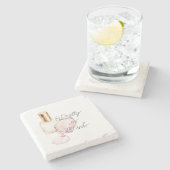 Pretty in Pink White Nail Polish Stenen Onderzetter (Zijkant)