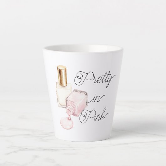 Pretty in Pink Witte Nagellak Latte Mok (Voorkant)