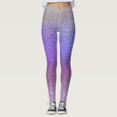 Pretty Iridiscence Glitter Ombre Paars Leggings (Voorkant)