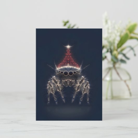 Pretty Jumping Spider Christmas Cards Feestdagenkaart (Staand voorkant)
