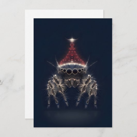 Pretty Jumping Spider Christmas Cards Feestdagenkaart (Voorkant / Achterkant)