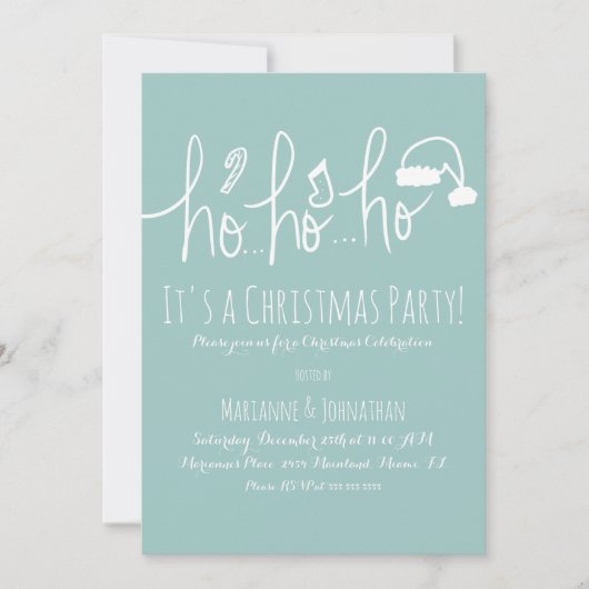 Pretty Kerstfeest Munt Hand Lettering Kaart (Voorkant)