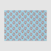 Pretty Ladybugs and Flower Pattern Blue Tissuepapier (Voorkant)