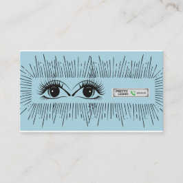 Pretty Lashes Modern Blue Minimalist Eye Illustrat Aanbevelingskaartje