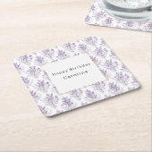 Pretty Lavender Flowers Birthday Kartonnen Onderzetters (Schuin)