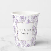 Pretty Lavender Flowers Birthday Papieren Bekers (Voorkant)