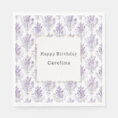 Pretty Lavender Flowers Birthday Servet (Voorkant)