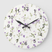 Pretty Lavender Flowers Grote Klok (Voorkant)