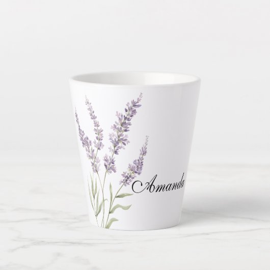 Pretty Lavender Flowers  Latte Mok (Voorkant)