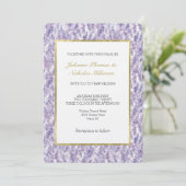 Pretty Lavender Flowers Wedding Kaart (Staand voorkant)