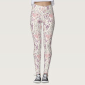 Pretty Lavender Purple Blush Pink Flowers Leggings (Voorkant)