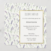 Pretty Lavender White Flowers Birthday Kaart (Voorkant / Achterkant)