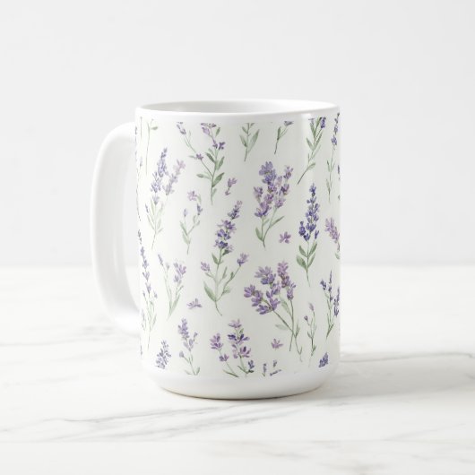 Pretty Lavender White Flowers Bridal Shower Koffiemok (Voorkant links)