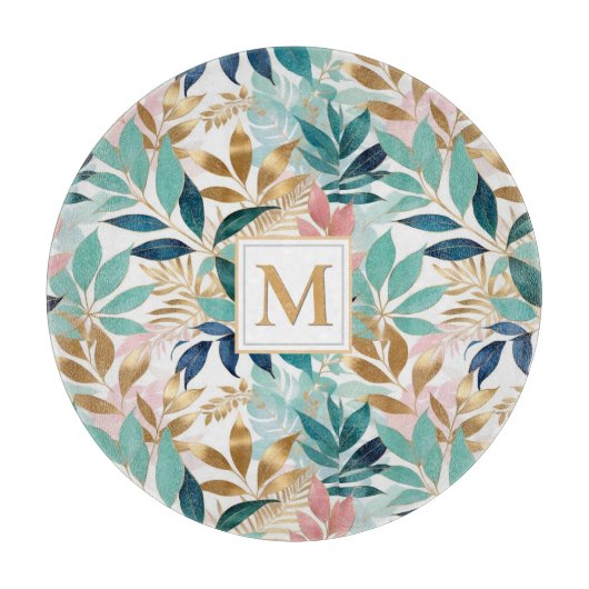 Pretty Leaves Patterned Summer Pastel Elegant Chic Snijplank (Voorkant)