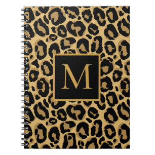 Pretty Leopard Monogram Name   Notitieboek